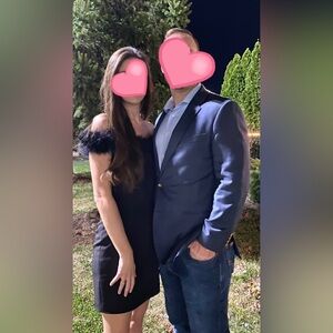 Gianni Bini - little black dress with furr trim